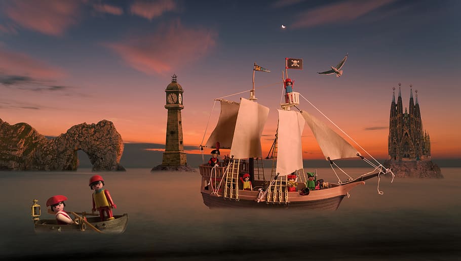 fantasy, dream child, pirates, transportation, nautical vessel HD wallpaper