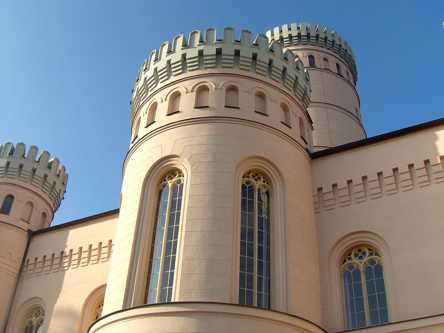 tower, castle, blue sky, architecture, building exterior, built structure HD wallpaper
