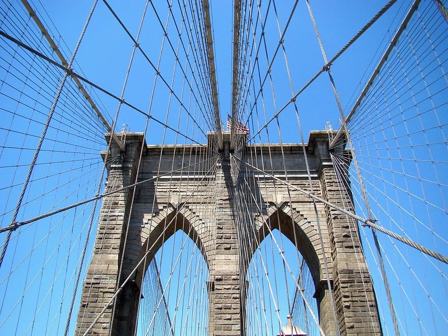 bridge, brooklyn, new, york, city, tower, architecture, built structure HD wallpaper