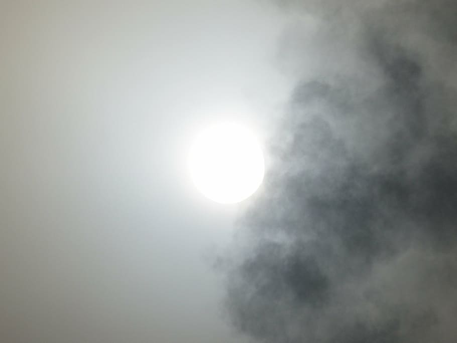 sun, clouds, smoke, blacked out, sky, cloud - sky, beauty in nature HD wallpaper