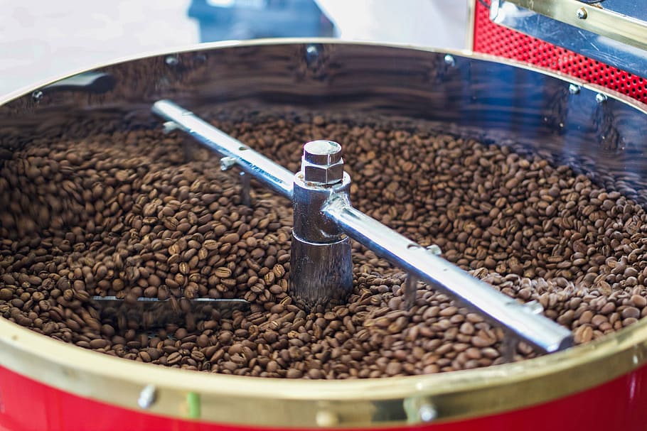 coffee beans in grinder, roast, coffee roasting, caffeine, brown HD wallpaper