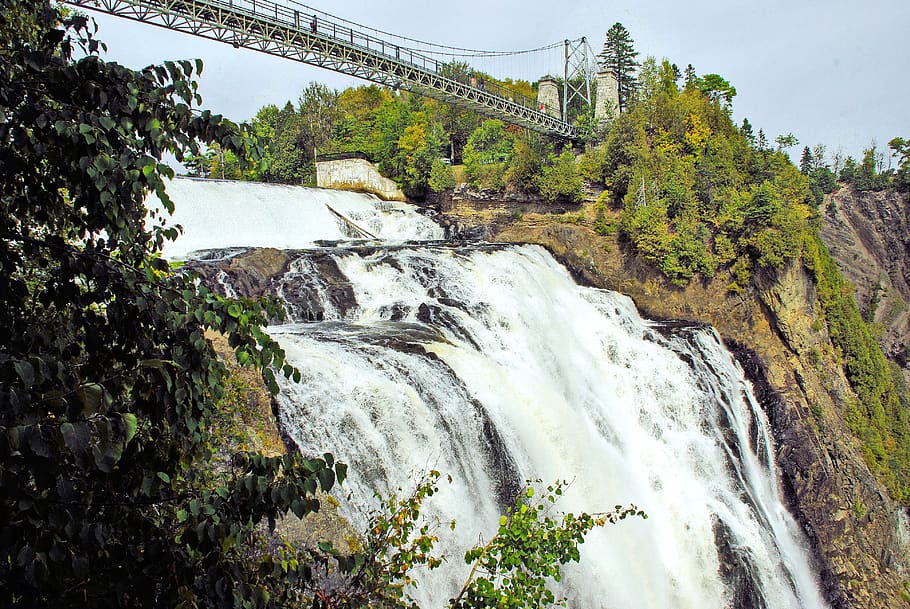 canada, quebec, cascade, fall, madeleine, nature, landscape HD wallpaper