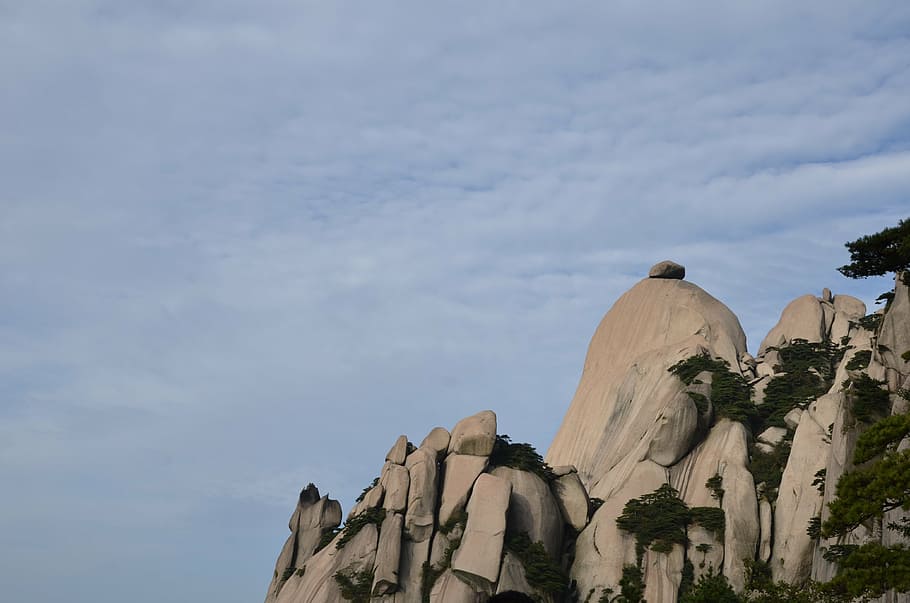mountain, rock, wide sky cloud, architecture, low angle view HD wallpaper