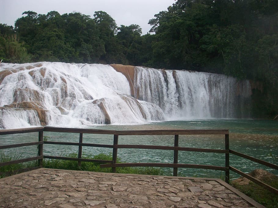 Waterfall, Falls, Mexico, Chiapas, nature, river, motion, long exposure, HD wallpaper