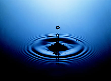 timelapse photography of water drop, drip, blue, macro, close-up HD wallpaper