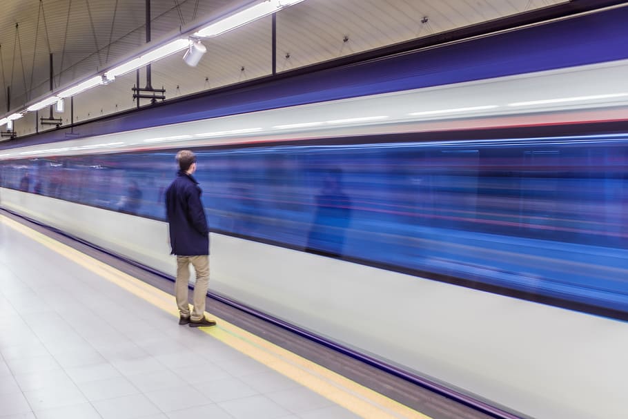 man, city, transportation, blurred motion, mode of transportation HD wallpaper