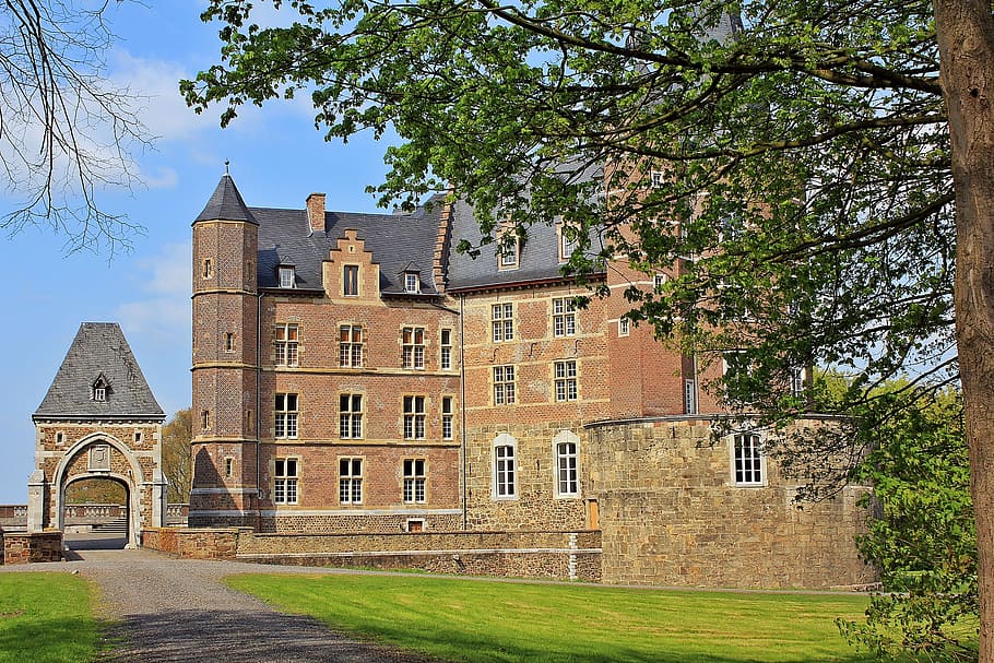 castle, castle merode, park, meadow, trees, old, renaissance style HD wallpaper