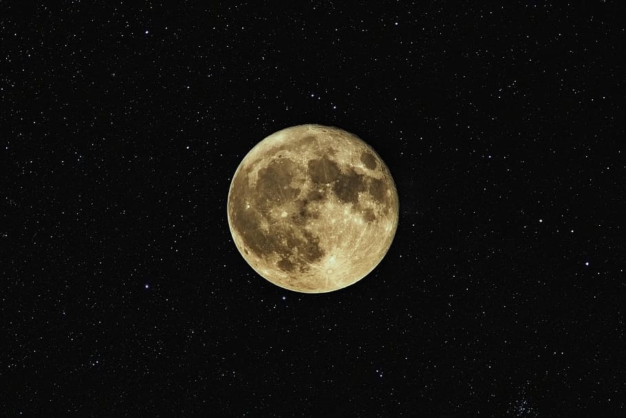 full moon, dark, satellite, space, stars, galaxy, night, sky HD wallpaper