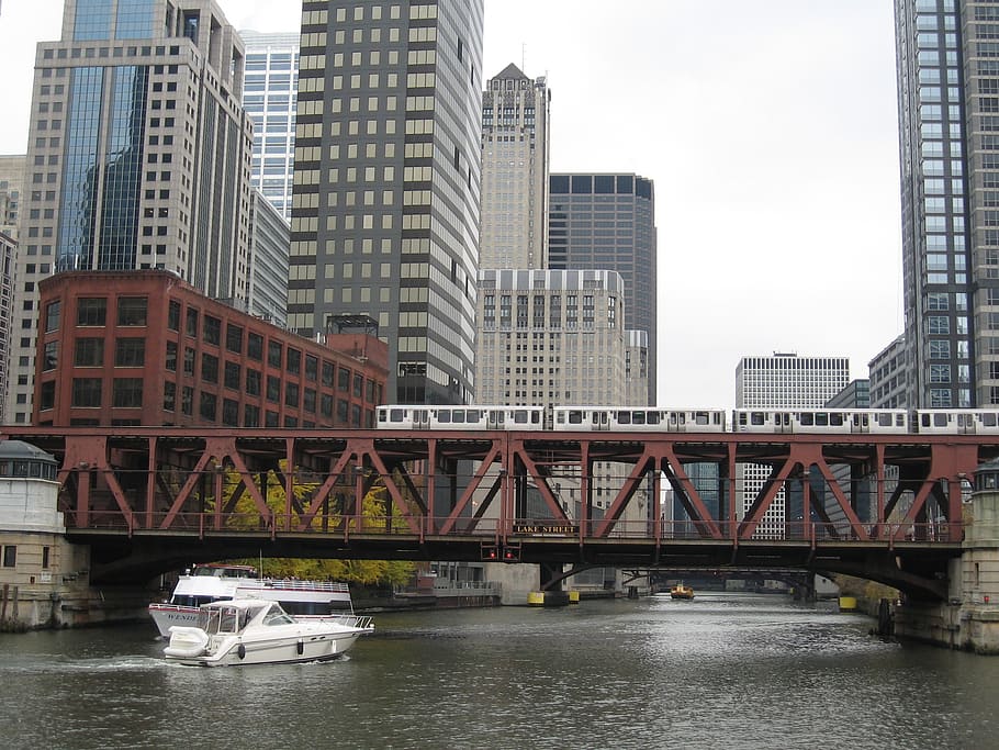 chicago, river, canal, bridge, urban, architecture, built structure HD wallpaper