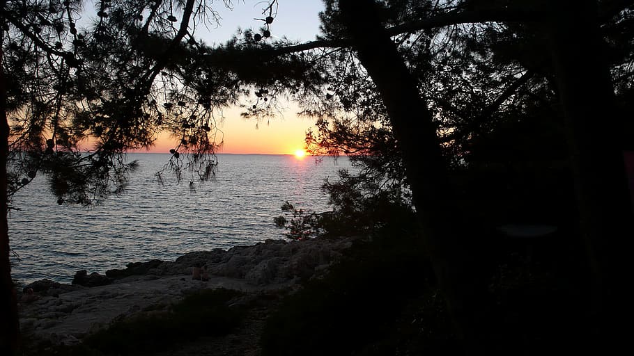 Sunset, Sea, Water, abendstimmung, sky, evening sky, rest, atmosphere HD wallpaper