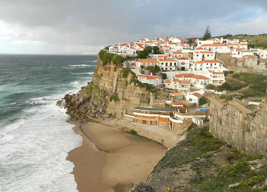 sea, azenhas do mar, sintra, portugal, cliff, scenic, water