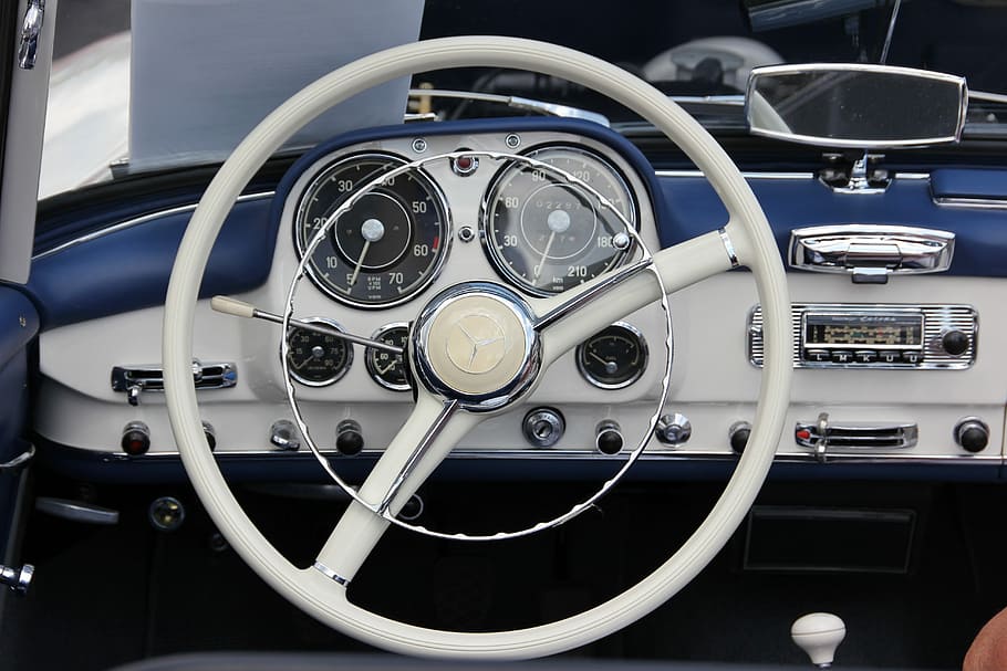auto, dashboard, drive, transport system, steering wheel, oldtimer HD wallpaper