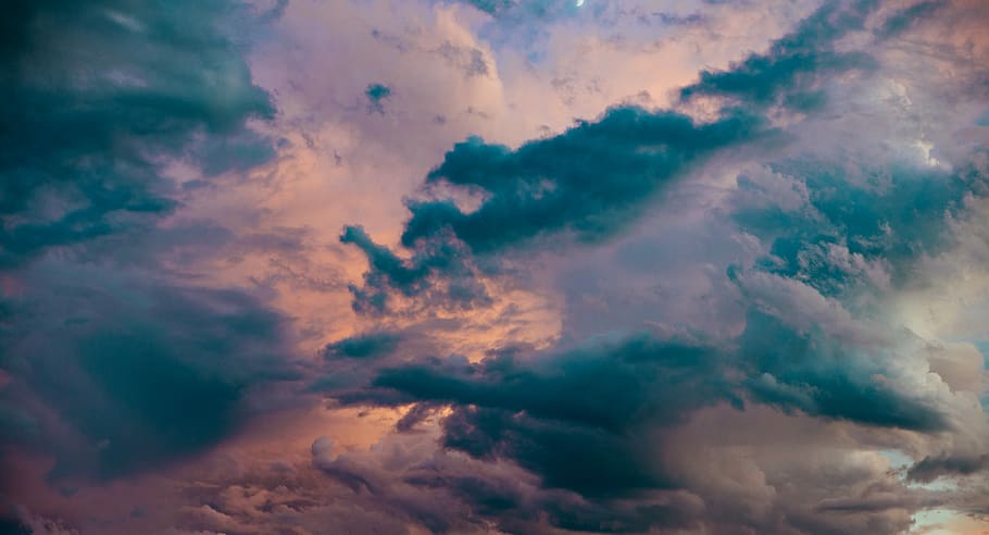 blue and white clouds, grey clouds blocking sun, sky, cloudscape HD wallpaper