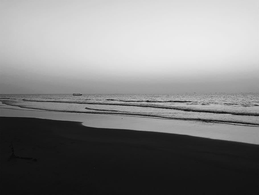 photo of seashore, calm body of water, beach, ocean, wave, land HD wallpaper