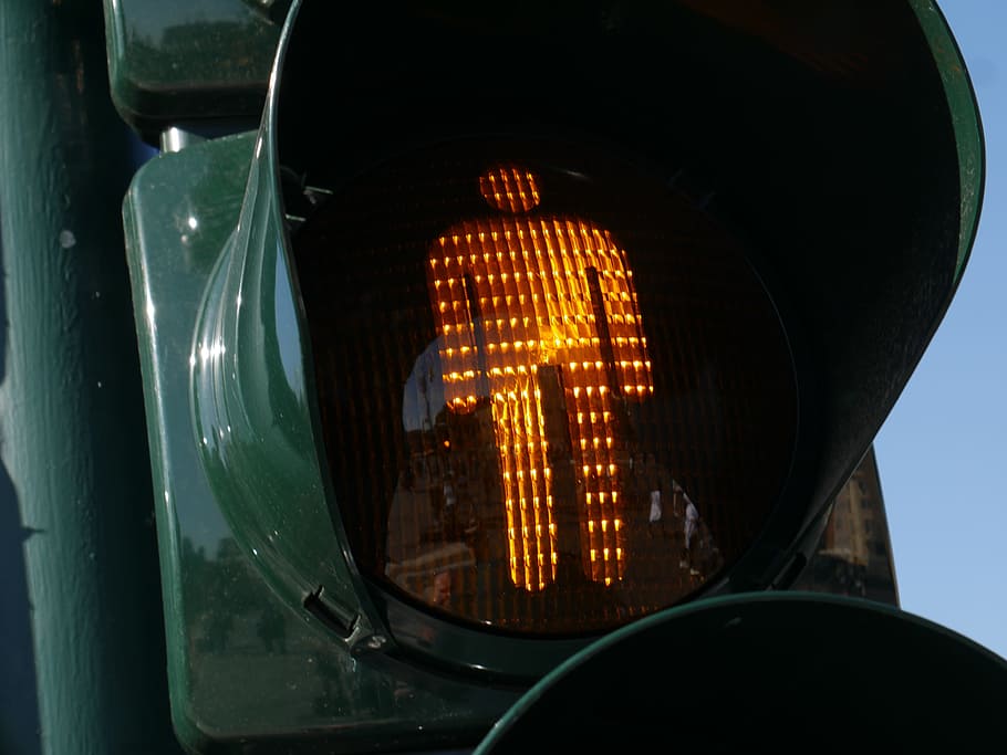 Orange, Traffic Light, Danger, crossing, orange traffic light HD wallpaper