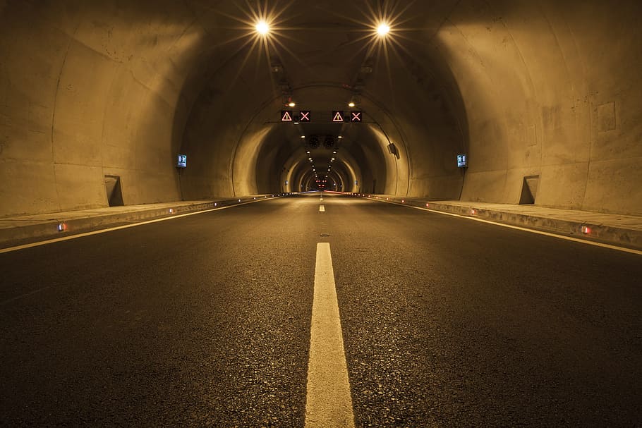 Road, Ribbon, Tunnel, Asphalt, Highway, avenue, city, light, HD wallpaper
