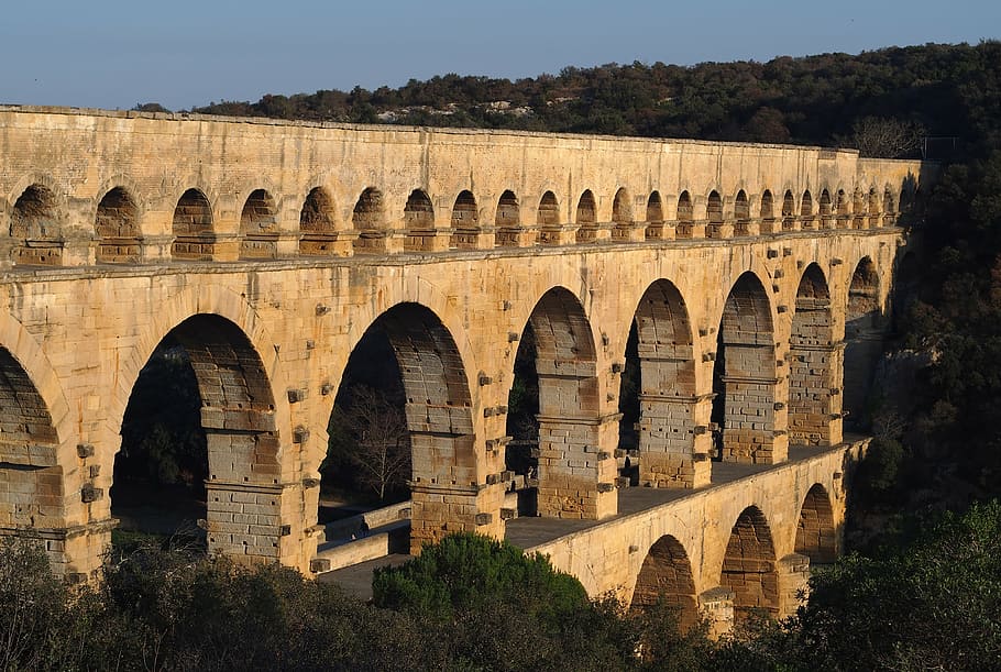 monument, pont du gard, aqueduct, heritage, arch, architecture