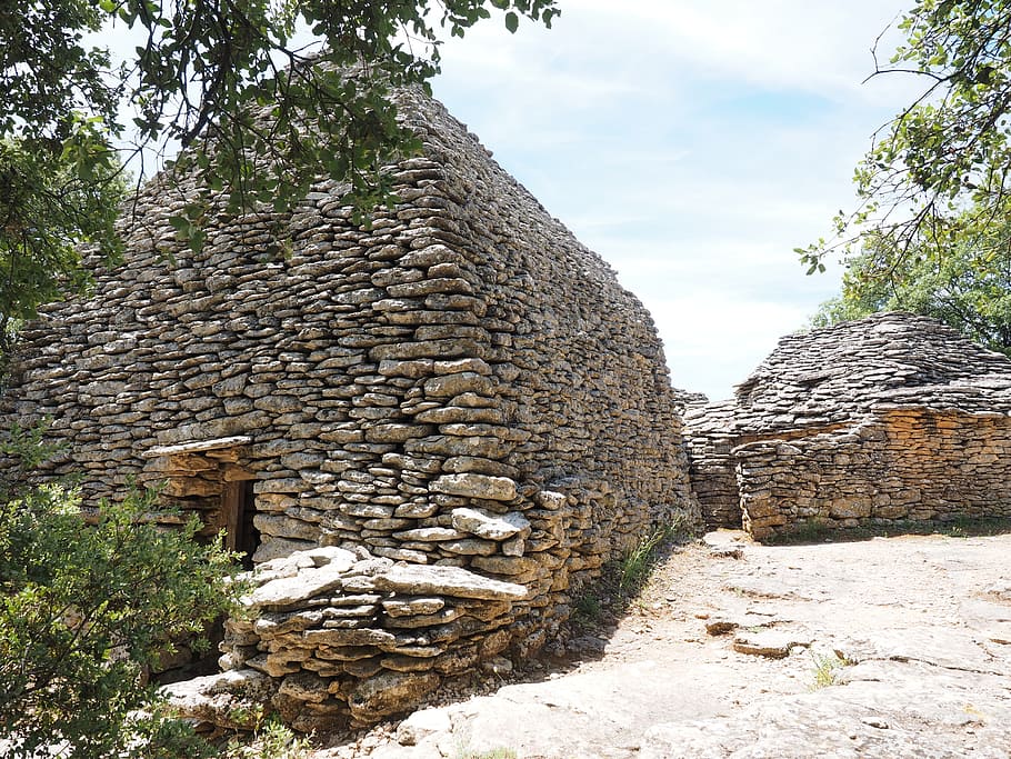 stone layer, stone house, stone building, village des bories, HD wallpaper