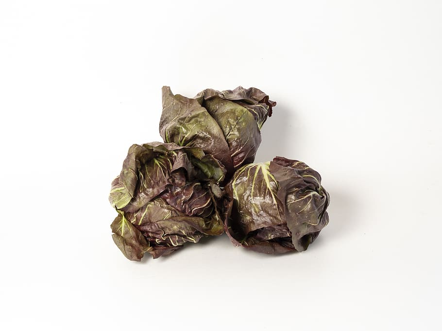red, other, lettuce, studio shot, white background, indoors HD wallpaper