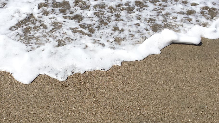 ocean, surf, beach, wave, vacation, travel, sand, nature, brown HD wallpaper