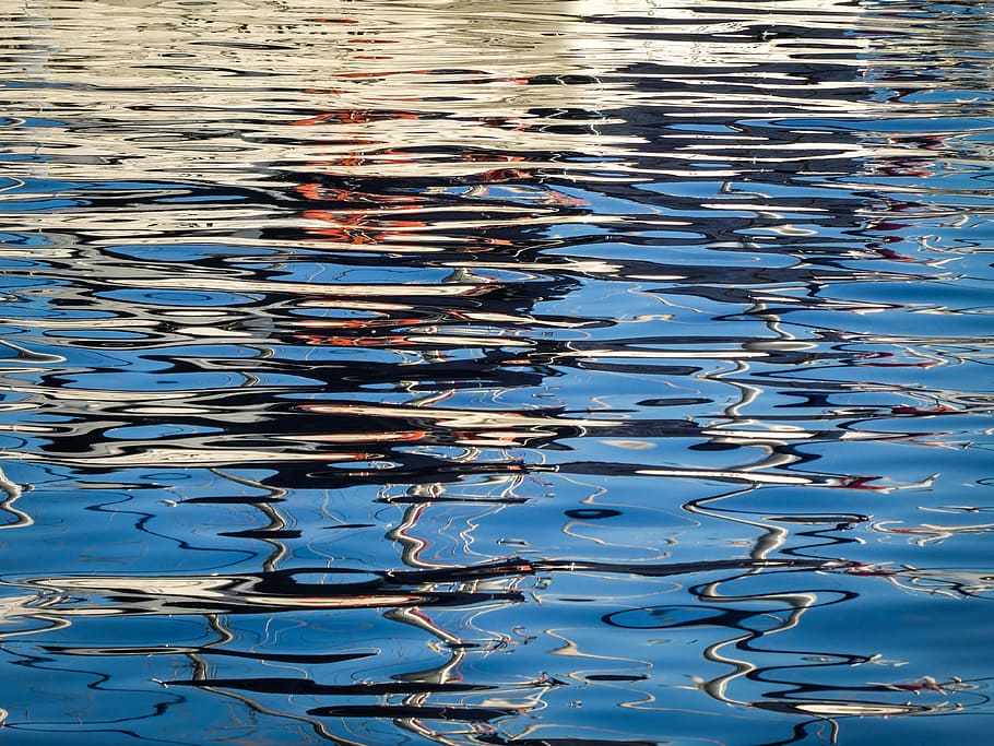 reflections, water, abstract, blue, sea, color, natural, surface HD wallpaper