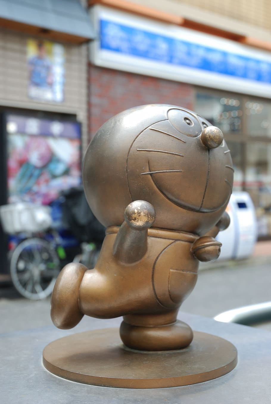 Doraemon, Anime, Cat, Statue, Sculpture, art, design, decoration, HD wallpaper