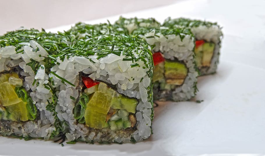 Roll, Sushi, Kitchen, Sesame, Wasabi, food, japan, figure, unagi HD wallpaper
