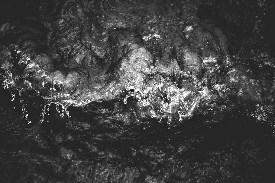 grayscale photo of body of water, grayscale photography of flowing water HD wallpaper