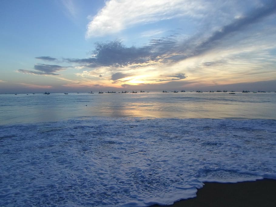 beach, sea, ocean, sunset, sri lanka, nature, sky, water, scenics - nature HD wallpaper