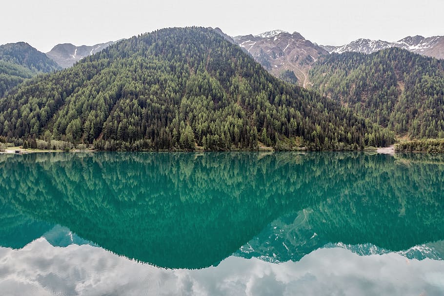 sea, mountains, nature, sky, environment, forest, idyllic, ocean HD wallpaper