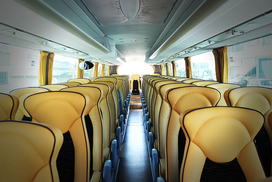 vehicle, public transportation, bus, travel, business, chairs HD wallpaper