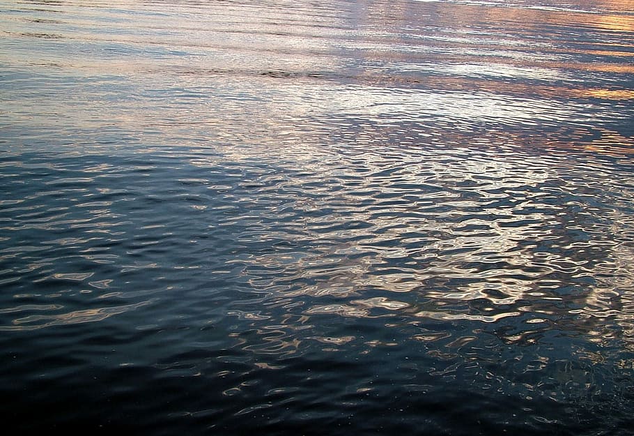 Water, Waves, Pink, Sunset, blue, reflection, sea, nature, water Surface HD wallpaper