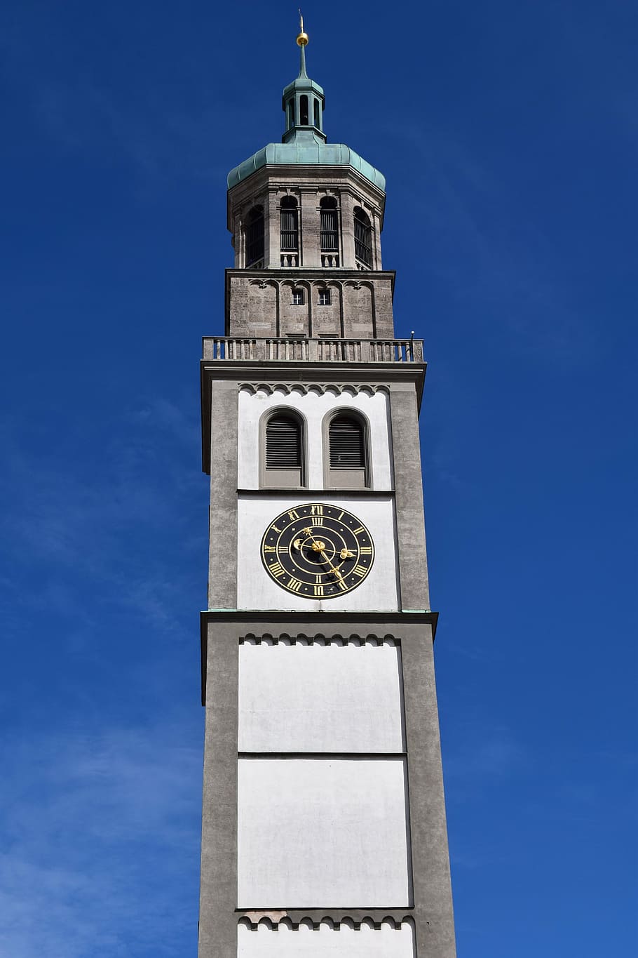 town hall tower, augsburg, clock, clock tower, building, architecture HD wallpaper
