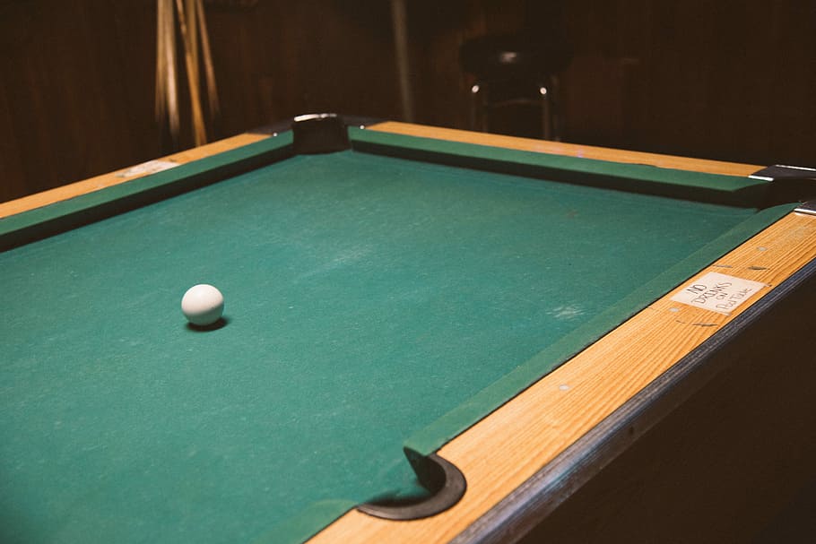 cue ball on pool table, billiard, snooker, pub, sport, pool - cue sport HD wallpaper