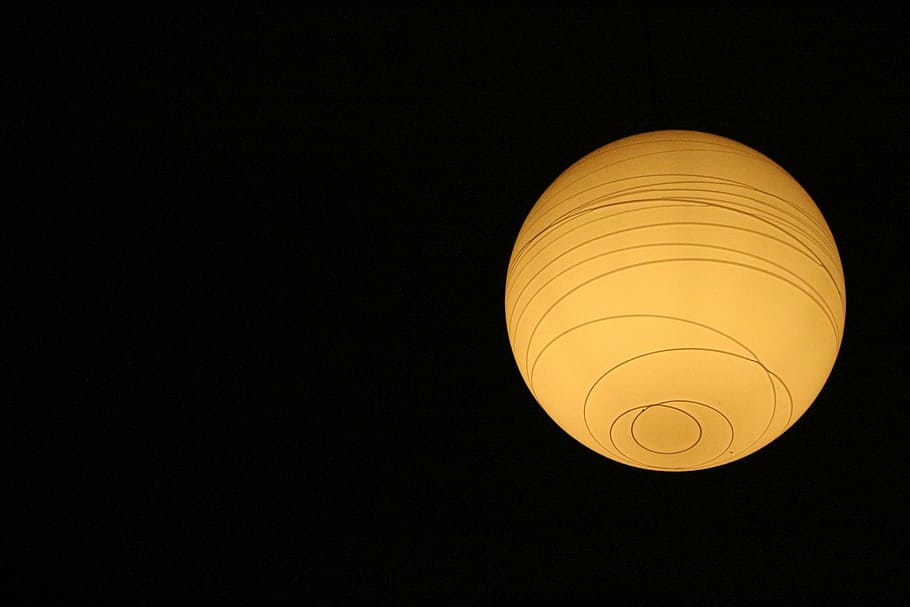 lights, lighting, ceiling, single Object, copy space, black background HD wallpaper