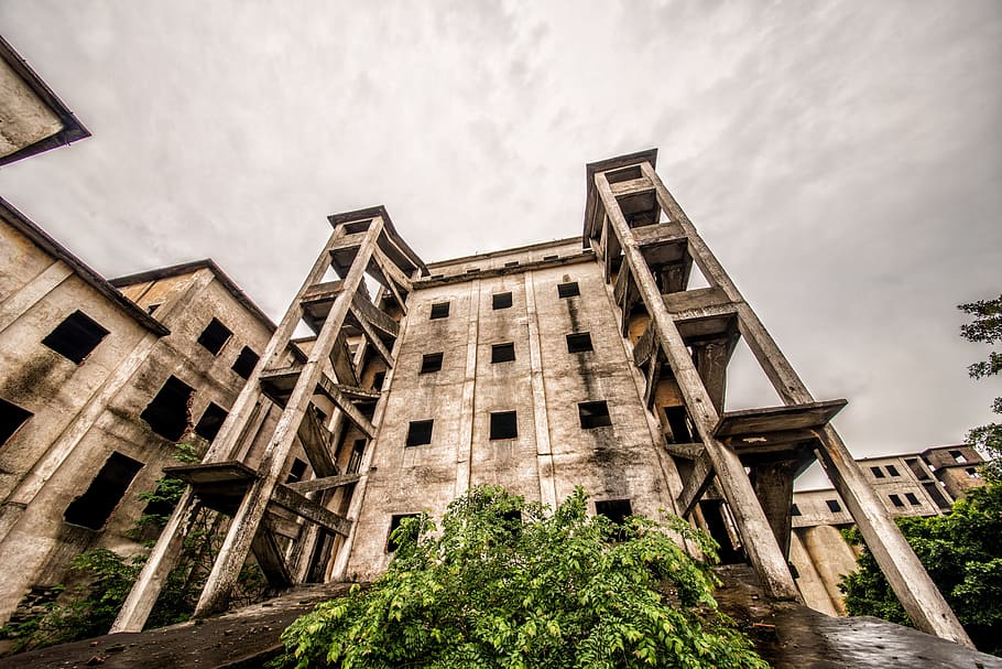 Ruins, Workshop, Wide Angle, architecture, cloud - sky, building exterior HD wallpaper