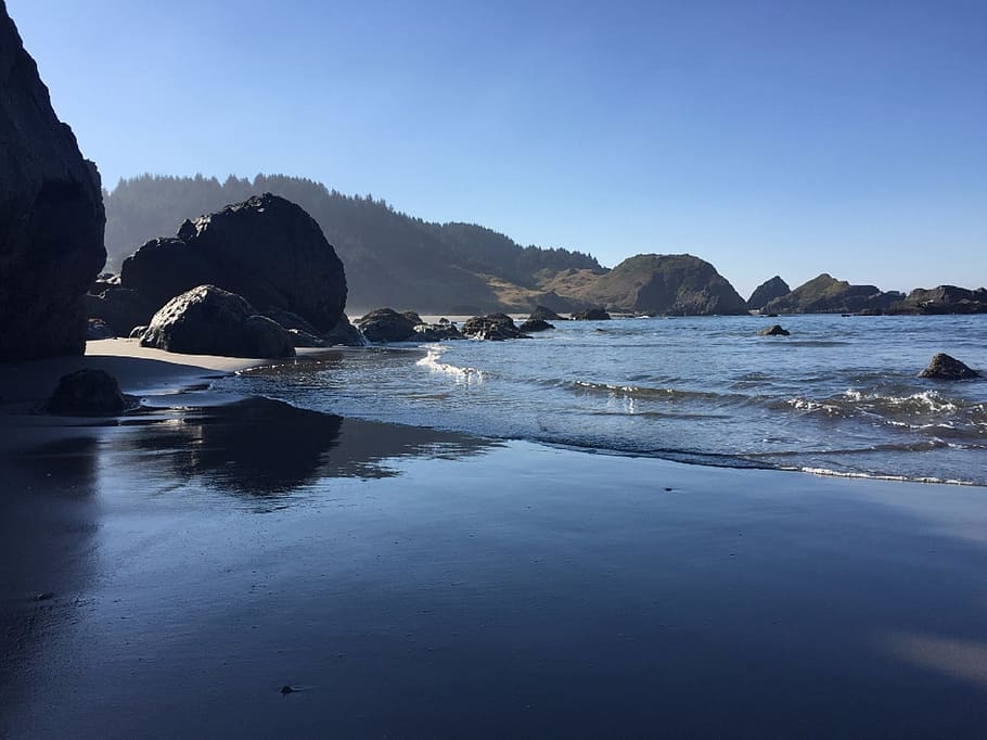 oregon, coast, beach, pacific, seaside, america, nature, water HD wallpaper