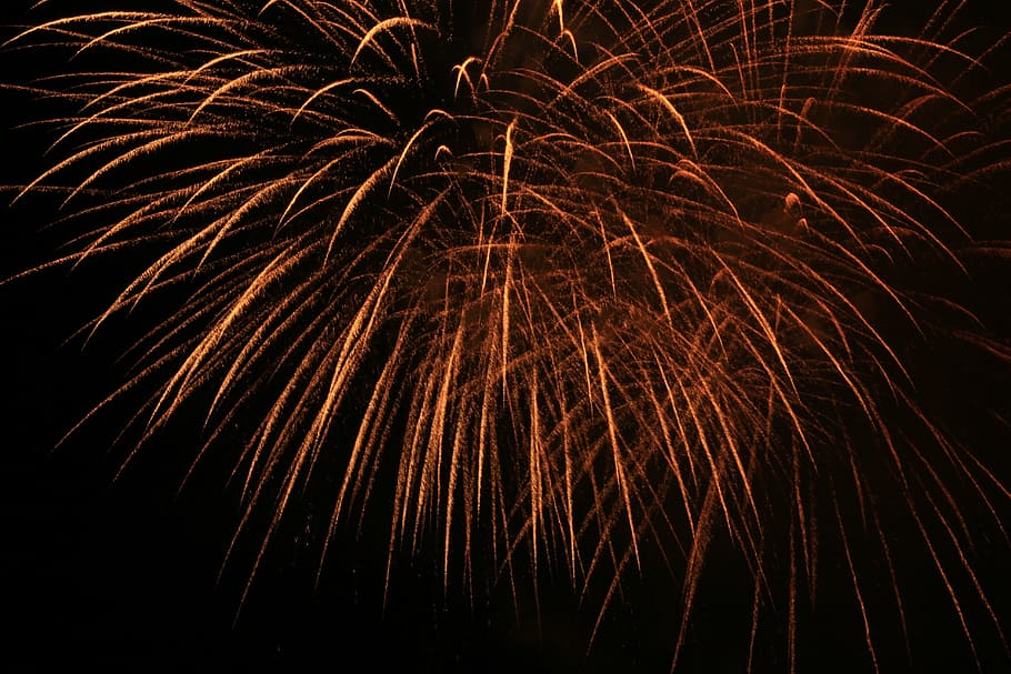 fireworks, explosion, laburnum, night, motion, event, illuminated HD wallpaper