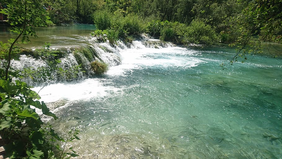 Waterfall, Landscape, Plitvice, Vacation, nature, no people HD wallpaper