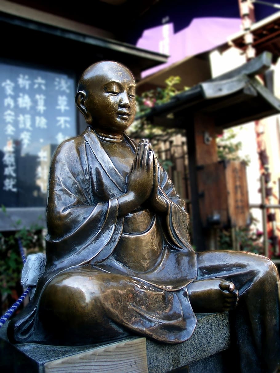 selective focus photograph Gautama Buddha statuette, พระ
