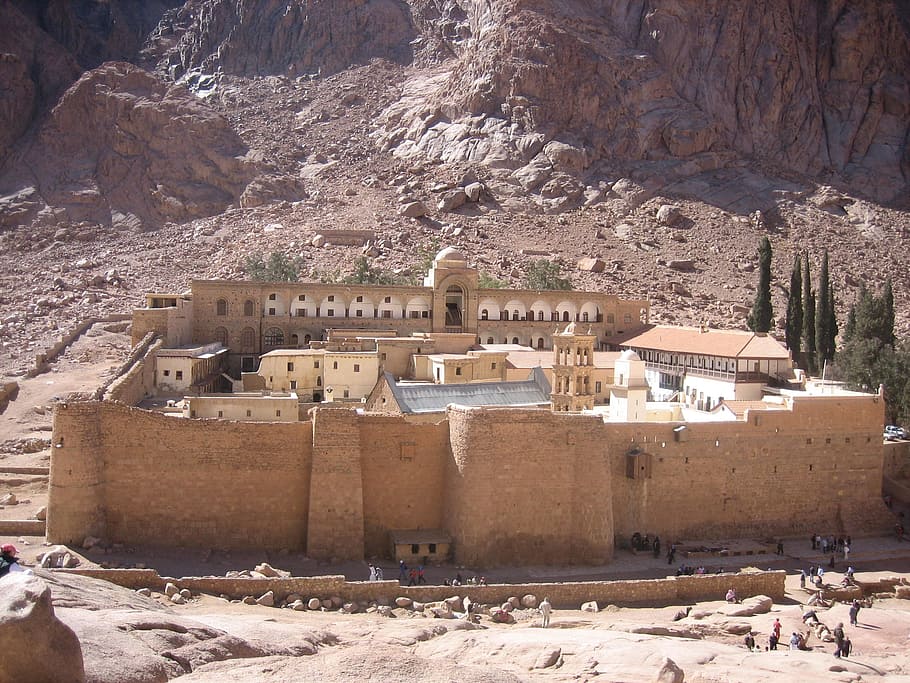 Catherine'S Monastery, Egypt, sinai desert, mountain, architecture, HD wallpaper