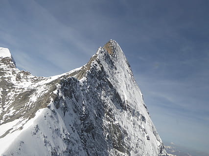 The north face of the Eiger, scenery of white and brown mountain HD wallpaper