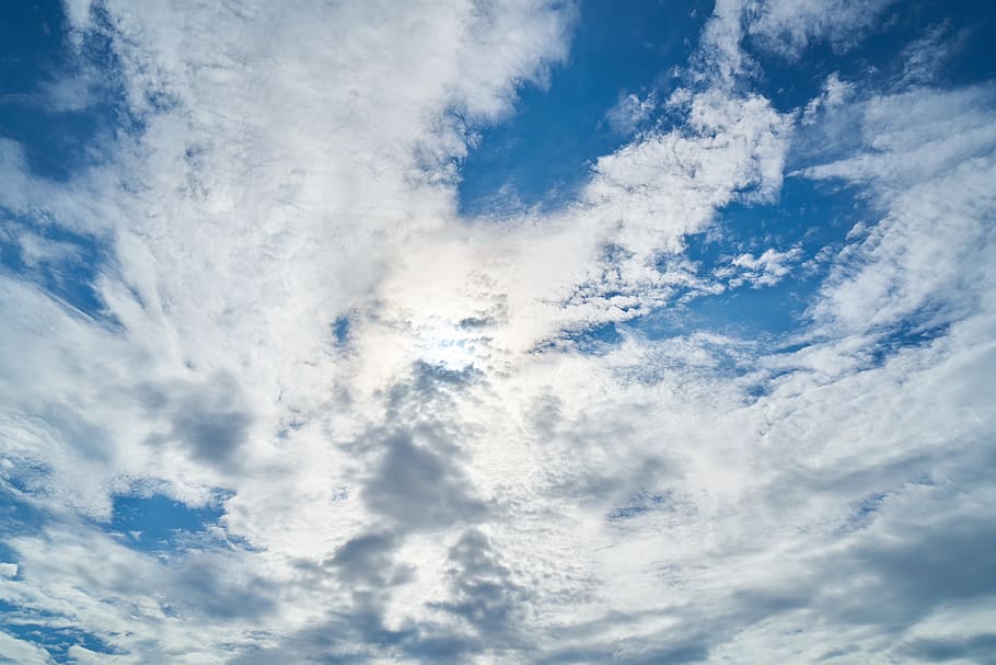 photo of white clouds, nature, blue, soft, fluffy, composition HD wallpaper
