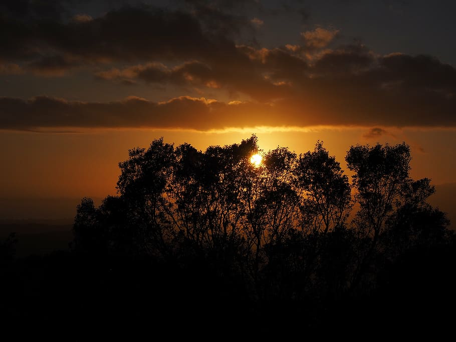 clouds, sunset, passage, evening, romantic, romance, yellow HD wallpaper