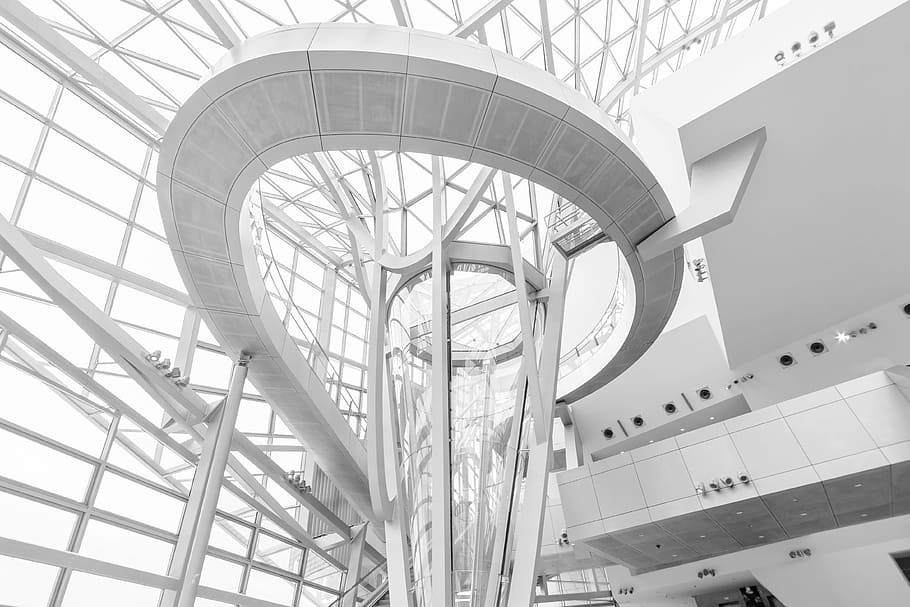confluence, design, lyon, architecture, built structure, low angle view HD wallpaper