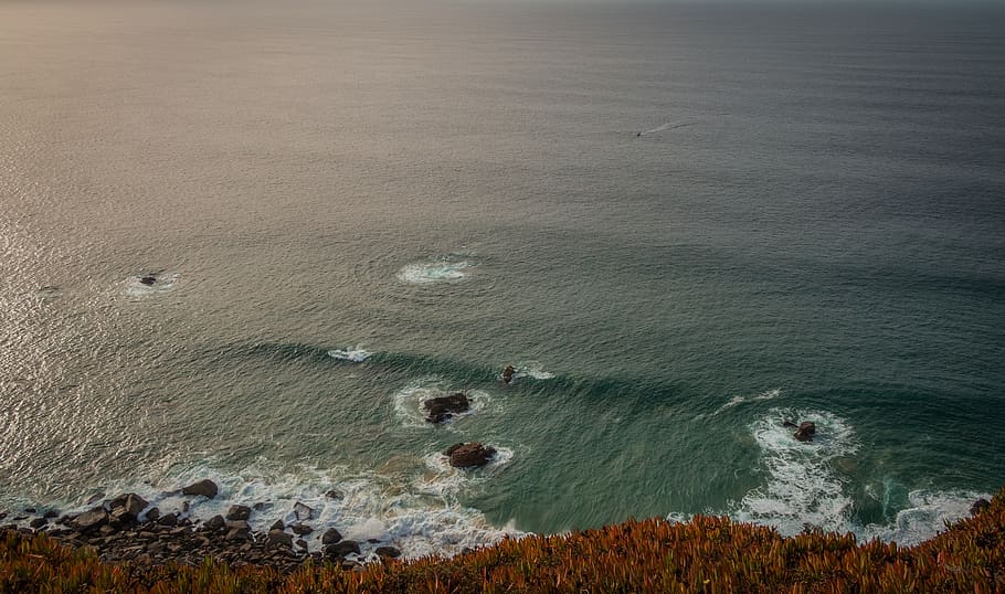 cabo da roca, portugal, reef, sea, ocean, the atlantic ocean, HD wallpaper