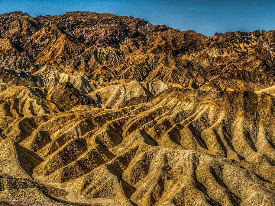 aerial photography of brown mountain, Death Valley, Landscape