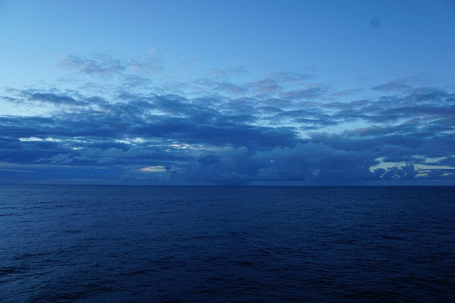 beach photo at daytime, sky, atlantic, sea, ocean, cruise, transatlantic, HD wallpaper