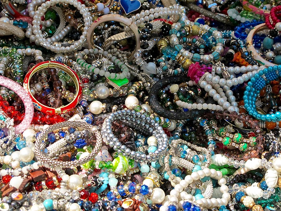 jewelry, bling, trinkets, beads, bracelets, costume jewelry