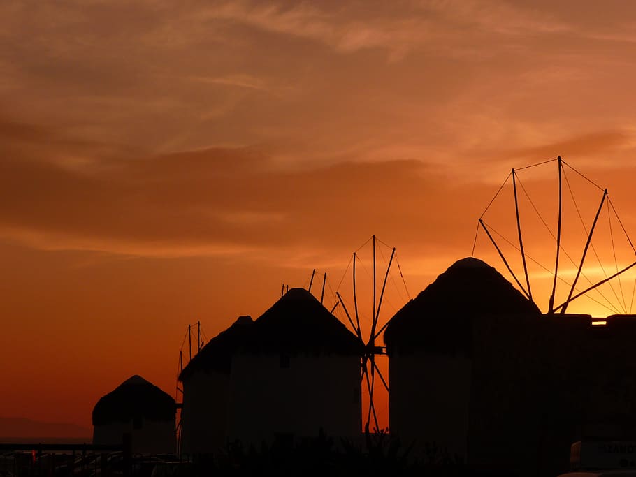 sunset, dawn, silhouette, backlit, dusk, windmill, sky, cloud - sky HD wallpaper
